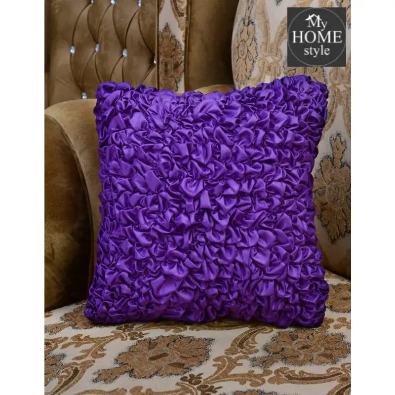 Silk Embellished Cushion Cover Purple - myhomestyle.pk