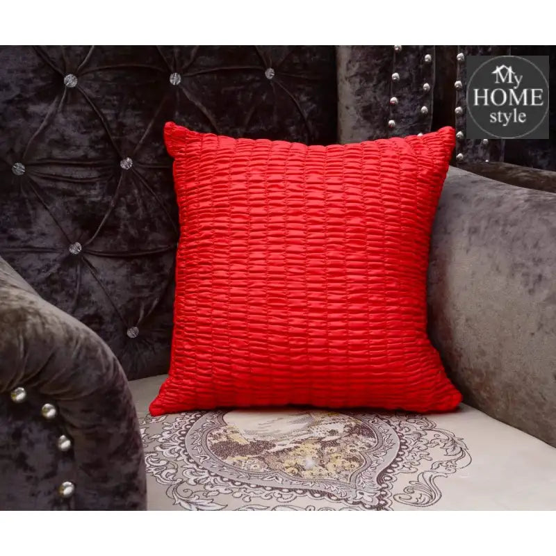 Silk Embellished Cushion Cover Red - myhomestyle.pk
