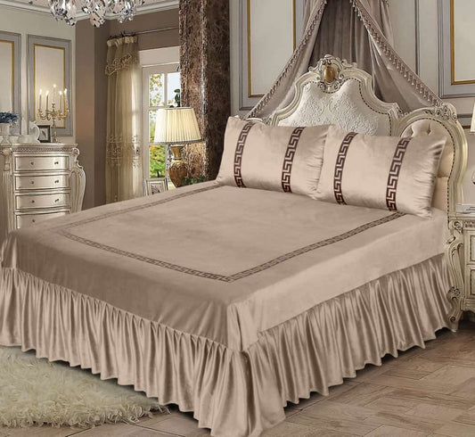 SKIN VELVET BEDSHEET SET - 5 PCS - myhomestyle.pk