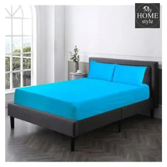 Sky Blue - Fitted Sheet - myhomestyle.pk