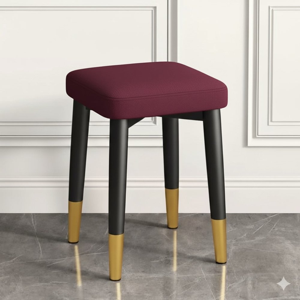 Square Leathered Ottoman Stool - 1461 - myhomestyle.pk