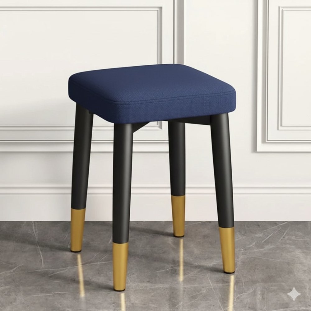 Square Leathered Ottoman Stool - 1461 - myhomestyle.pk