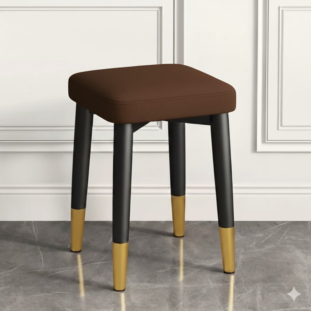 Square Leathered Ottoman Stool - 1461 - myhomestyle.pk