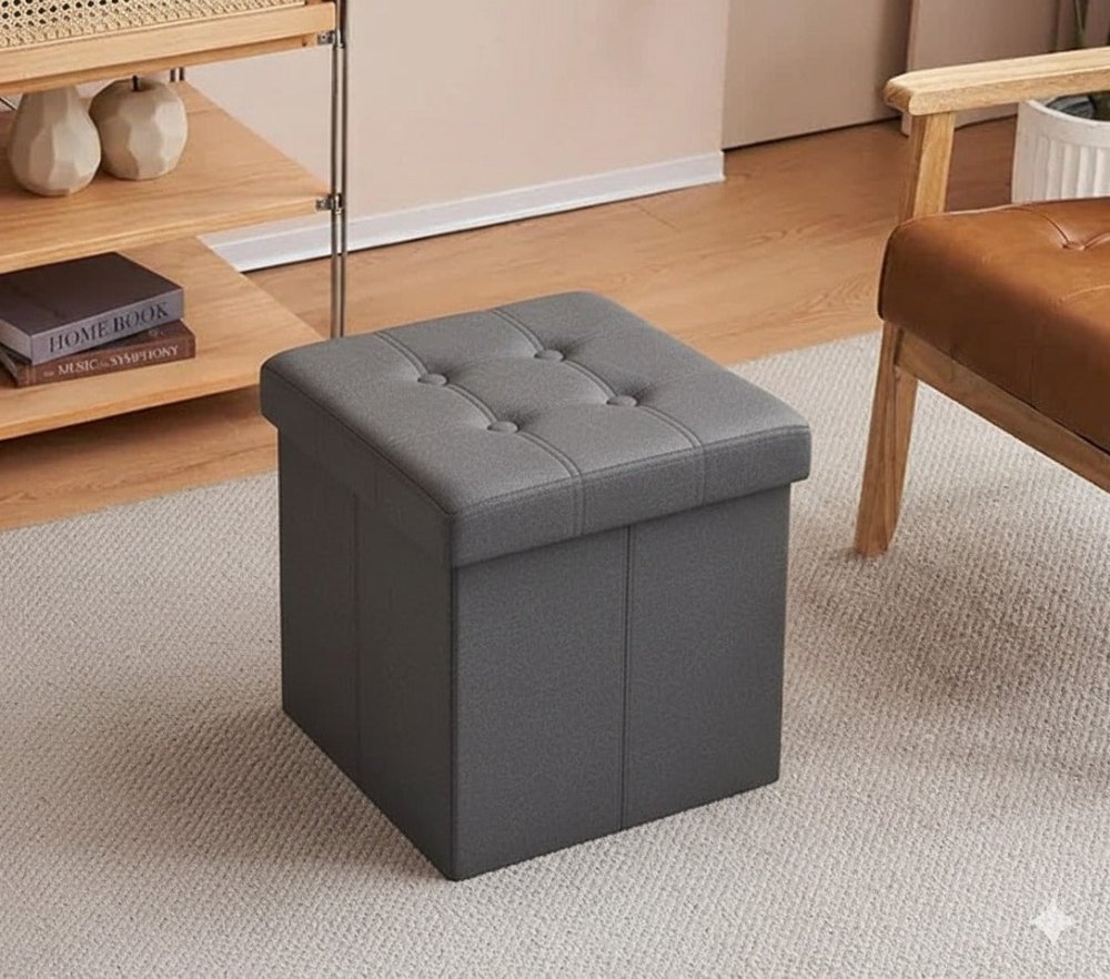 Square Shape Luxury Ottoman Stool - 1464 - myhomestyle.pk