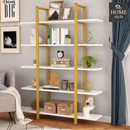 Tribesigns 5 - Tier Bookshelf, Vintage Industrial Style Bookcase - 1321 - myhomestyle.pk