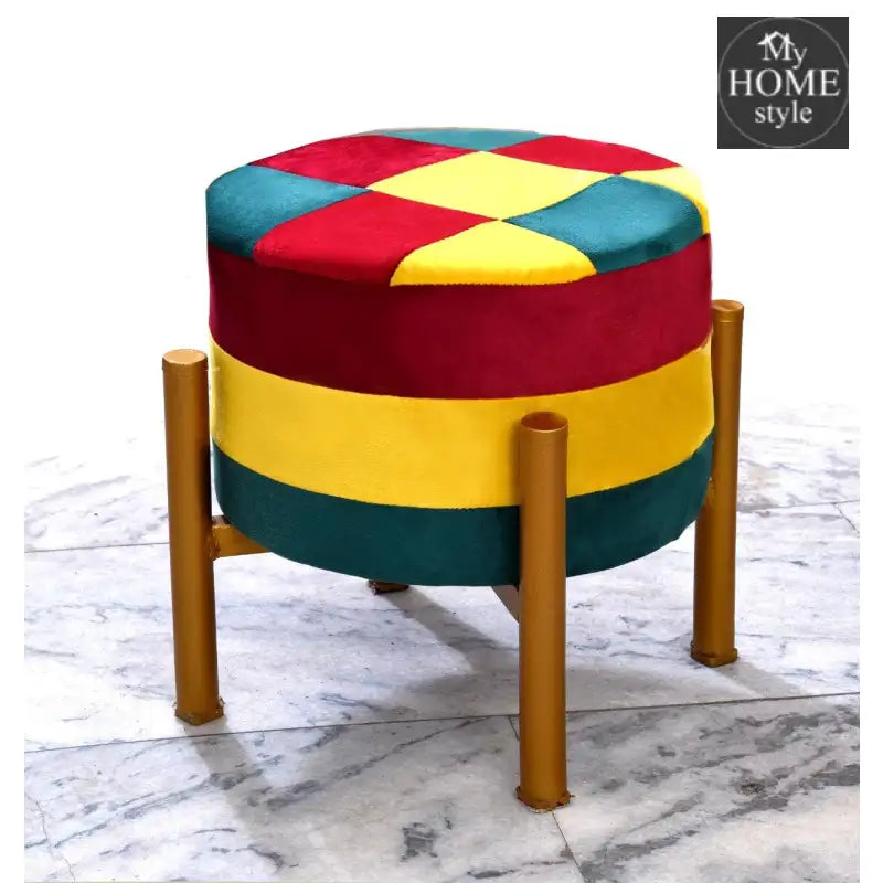 Velvet Drone Shape Stool With Metal Stand -1049 - myhomestyle.pk