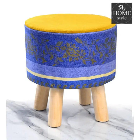 Wooden Printed Round Stool - 1145 - myhomestyle.pk