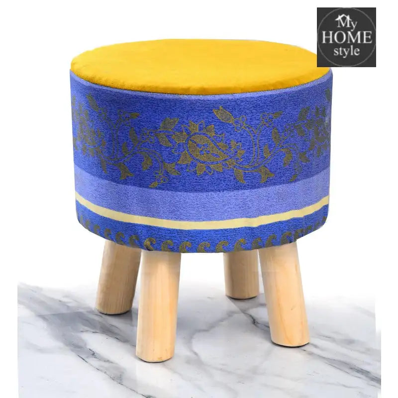 Wooden Printed Round Stool-1145 - myhomestyle.pk