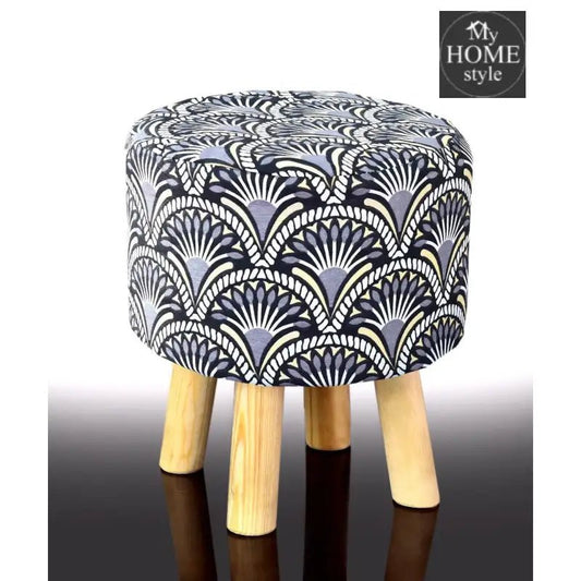 Wooden Round stool Printed - 987 - myhomestyle.pk