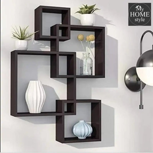 Wooden Shelf floating shelves 4 Tier Black - myhomestyle.pk