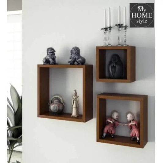 Wooden Shelves Brown 3 pcs set - myhomestyle.pk