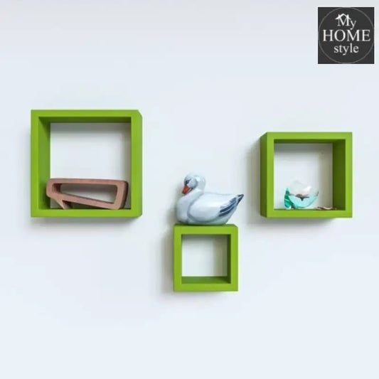 Wooden Shelves Green 3 pcs set - myhomestyle.pk