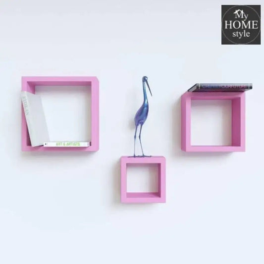 Wooden Shelves Mauve 3 pcs set - myhomestyle.pk