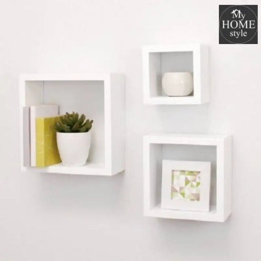 Wooden Shelves White 3 pcs set - myhomestyle.pk