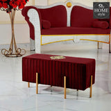Wooden stool 2 Seater Embroidered With Steel Stand -661 - myhomestyle.pk