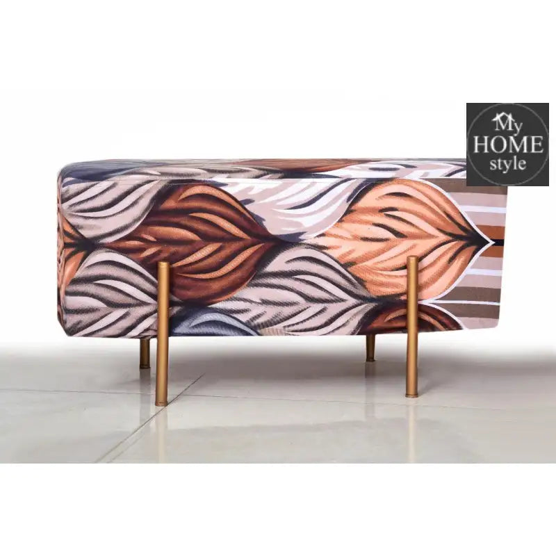 Wooden stool 2 Seater Printed With Steel Stand -783 - myhomestyle.pk