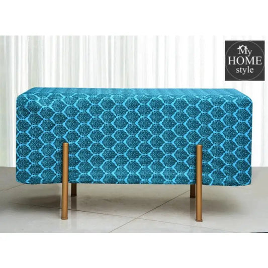 Wooden stool 2 Seater Printed With Steel Stand - 816 - myhomestyle.pk