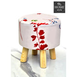 Wooden stool Printed Round Shape- 1236 - myhomestyle.pk