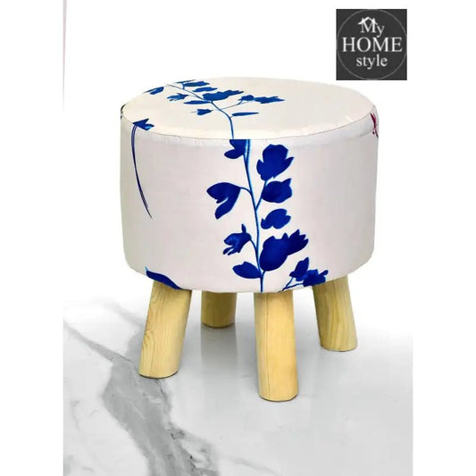 Wooden stool Printed Round Shape - 1237 - myhomestyle.pk