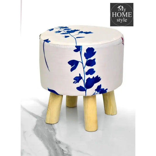 Wooden stool Printed Round Shape- 1237 - myhomestyle.pk