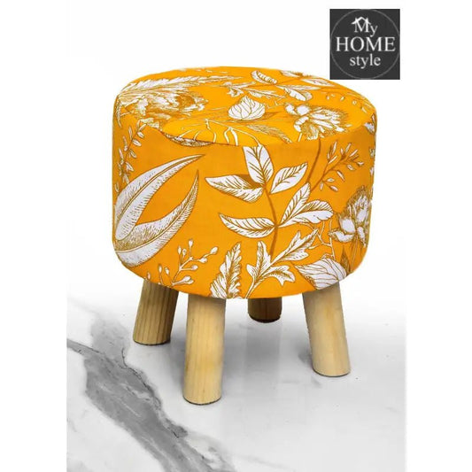 Wooden stool Printed Round Shape - 1238 - myhomestyle.pk