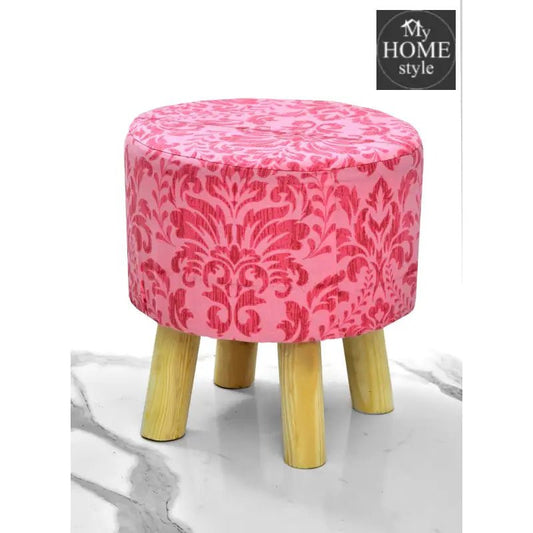 Wooden stool Printed Round Shape - 1252 - myhomestyle.pk