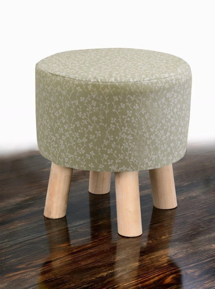 Wooden stool Printed Round Shape - 1345 - myhomestyle.pk