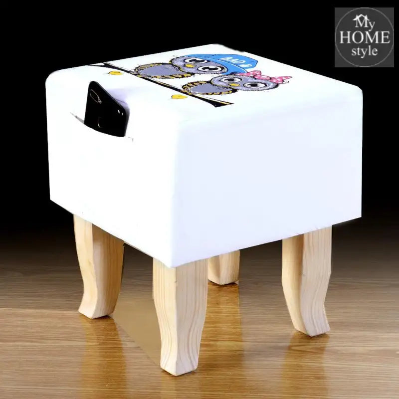 Wooden stool Printed Square shape-484 V - myhomestyle.pk