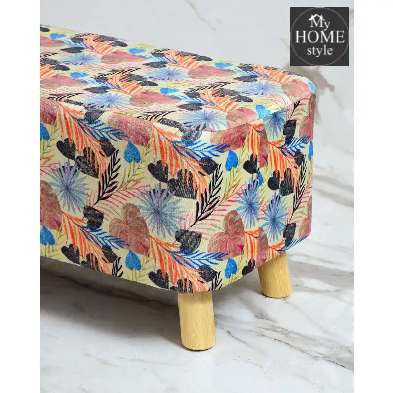 Wooden stool Printed Velvet Two Seater-1205 - myhomestyle.pk