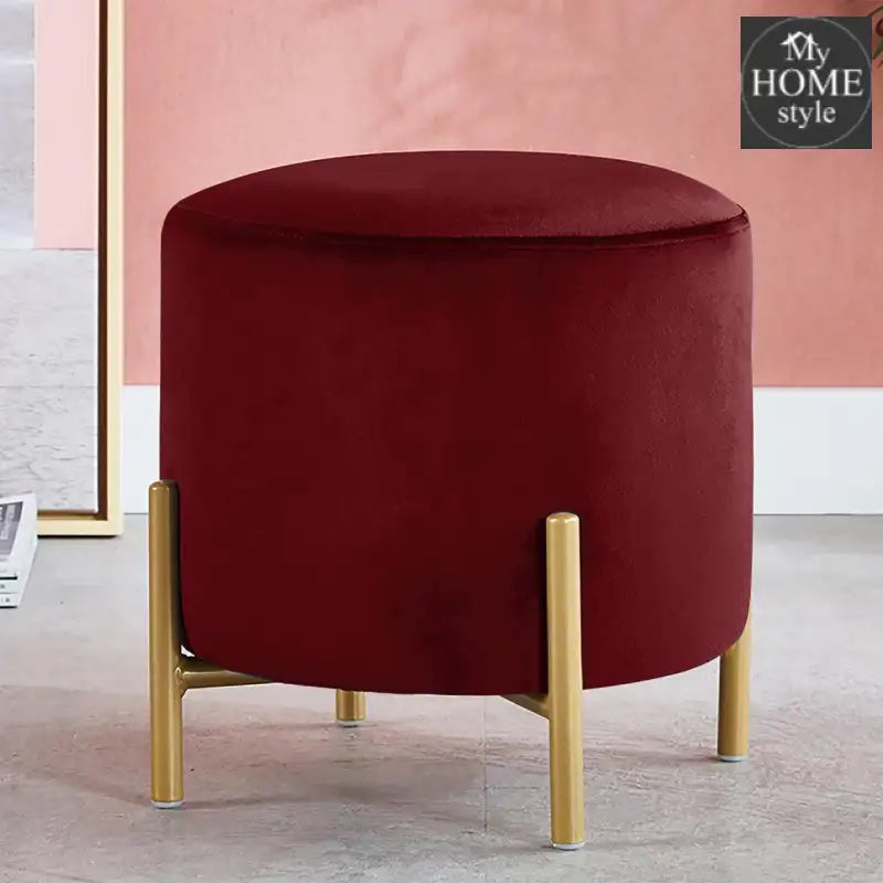 Wooden stool Round shape With Steel Stand -276 - myhomestyle.pk