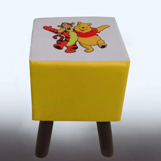 Wooden stool Square shape Print - 1363 - myhomestyle.pk