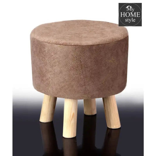 Wooden stool Velvet Sprinkle Round Shape - 1291 - myhomestyle.pk