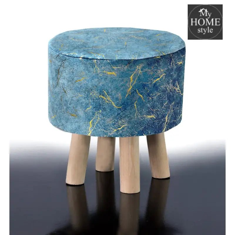 Wooden stool Velvet Sprinkle Round Shape - 1292 - myhomestyle.pk