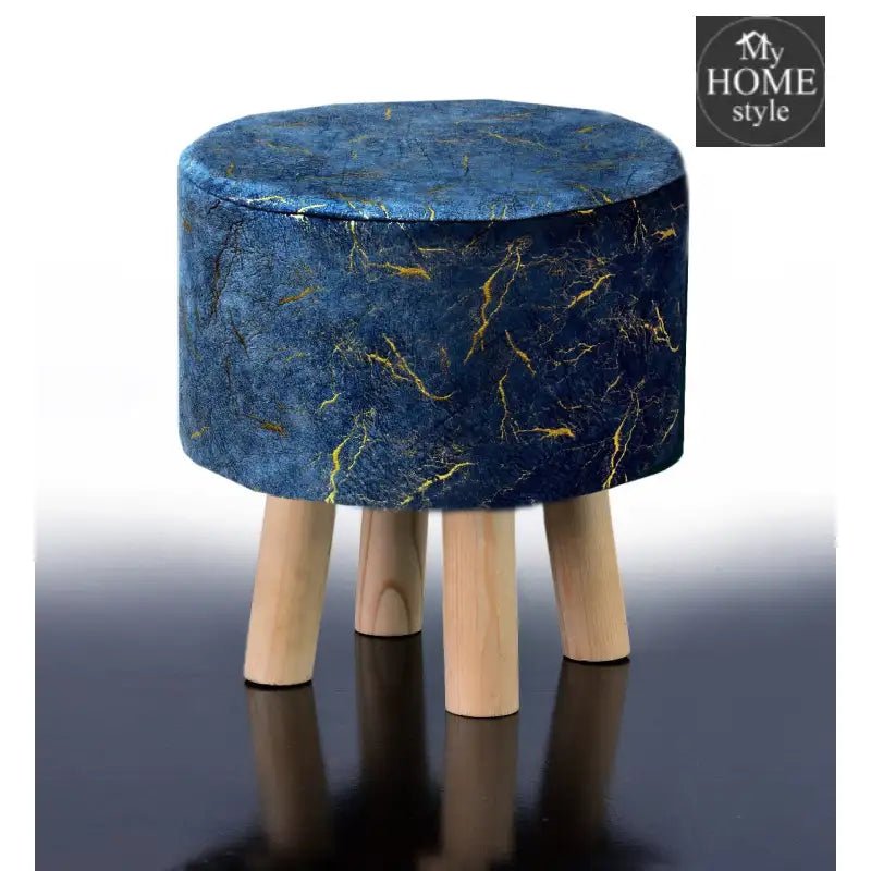 Wooden stool Velvet Sprinkle Round Shape - 1294 - myhomestyle.pk