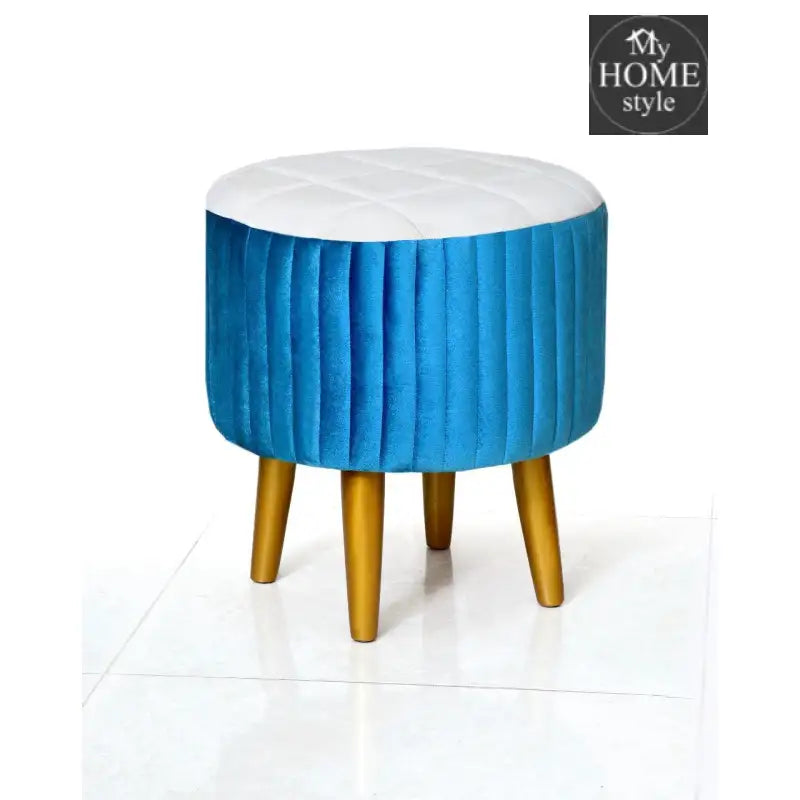 Wooden Velvet stool round shape-862 - myhomestyle.pk