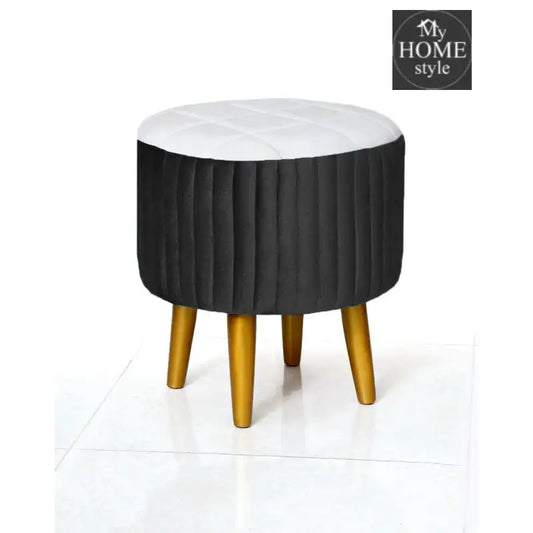 Wooden Velvet stool round shape-874 - myhomestyle.pk