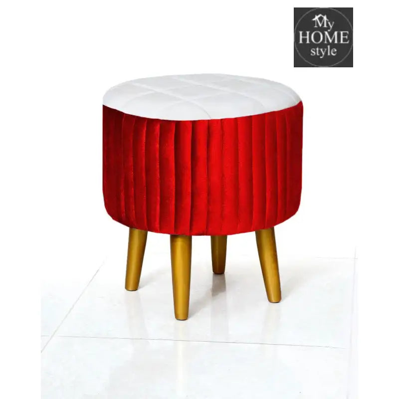 Wooden Velvet stool round shape-875 - myhomestyle.pk