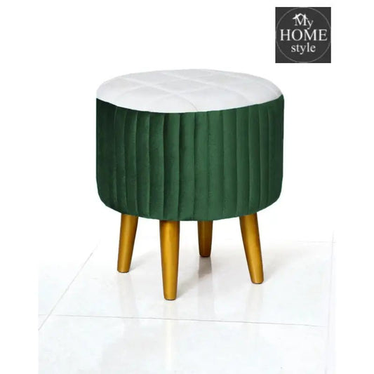 Wooden Velvet stool round shape - 877 - myhomestyle.pk