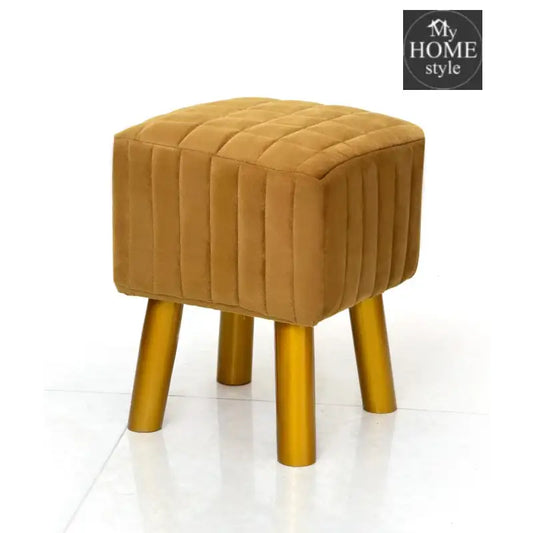 Wooden Velvet stool Square shape-863 - myhomestyle.pk