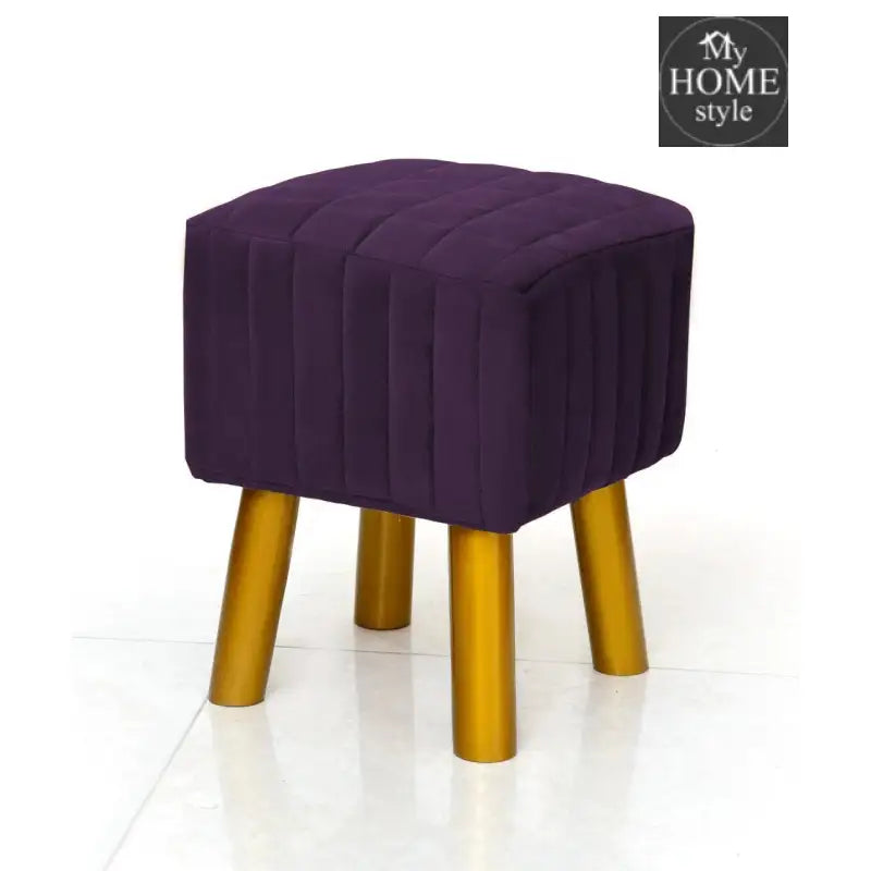 Wooden Velvet stool Square shape-871 - myhomestyle.pk