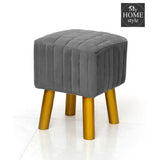 Wooden Velvet stool Square shape-872 - myhomestyle.pk