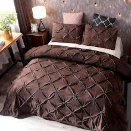 8 Pcs Pintuck Diamond Duvet Set Brown